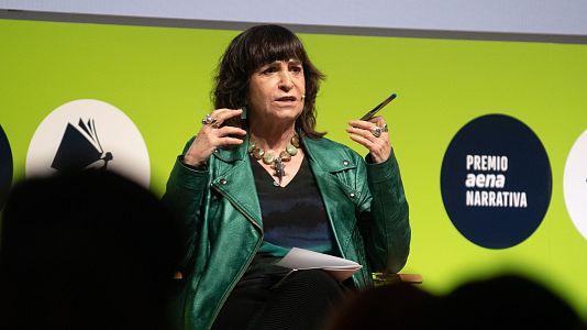 La escritora y periodista Rosa Montero, durante la presentaci�n del Premio Aena Narrativa de la UNED al mejor libro del a�o en espa�ol.