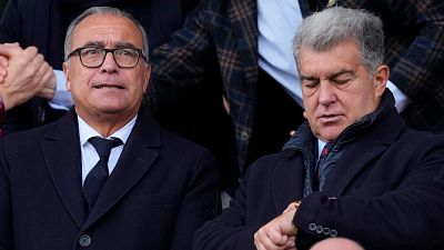 Rafael Yuste y Joan Laporta, en una imagen de archivo