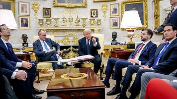 El presidente Donald Trump recibe al canciller alem�n Friedrich Merz