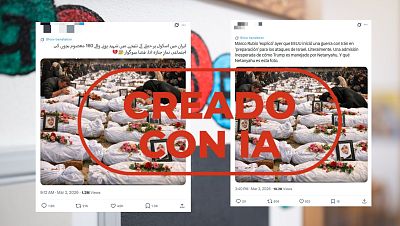 No es el funeral de las v�ctimas de la escuela de Minab, esta imagen est� creada con IA