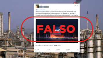 No es una refiner�a en llamas en Haifa (Israel), es Teher�n