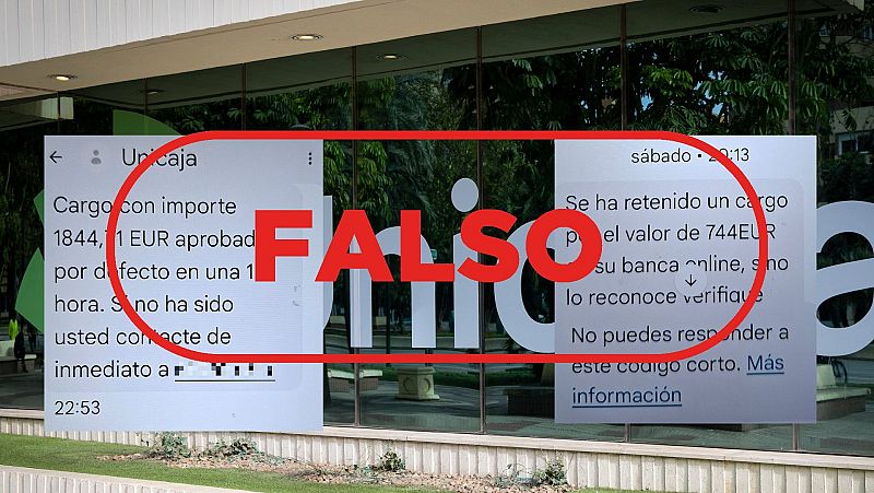 No es un mensaje de Unicaja avisando de un cargo en tu cuenta, es un fraude