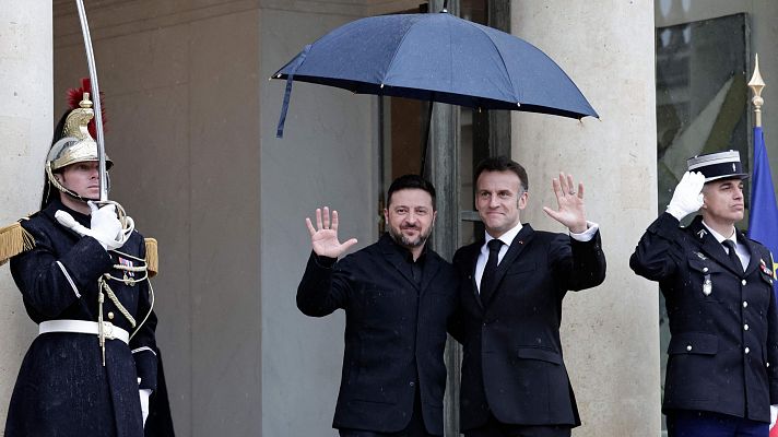 Macron recibe a Zelenski en el El�seo