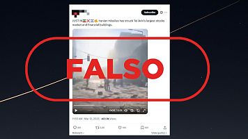 No es Tel Aviv tras un ataque iran� actual, es un v�deo de 2025