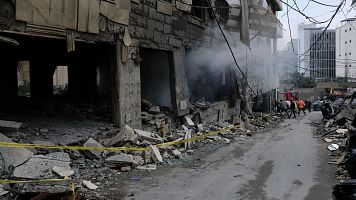 Estado en que han quedado varias viviendas del barrio de Bachoura, en Beirut, tras los bombardeos israel�es.