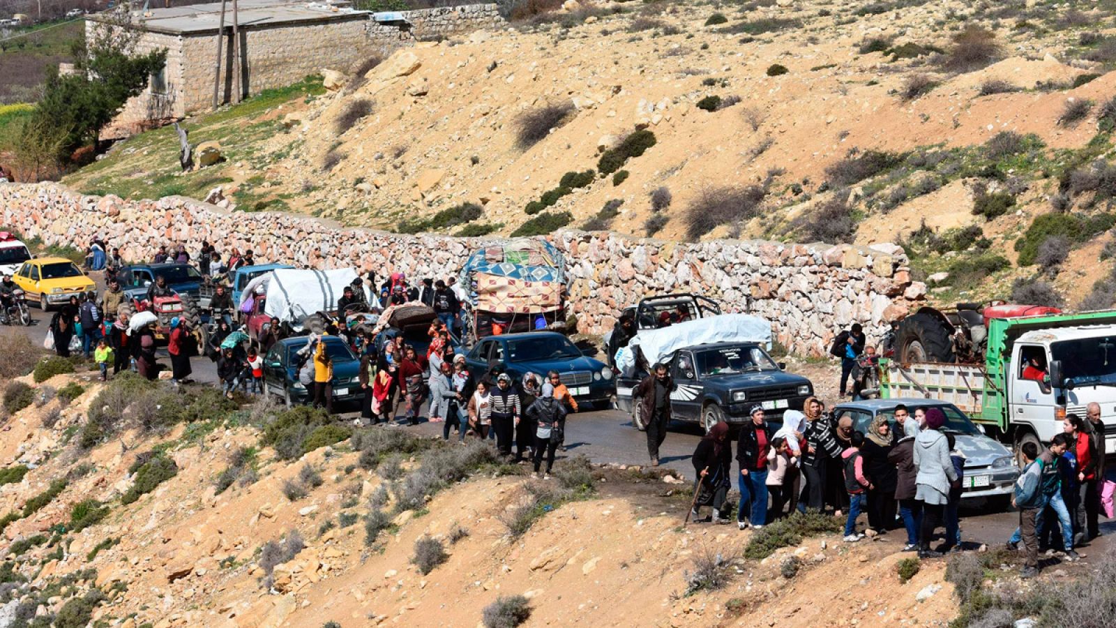 Éxodo masivo en la localidad siria de Afrín y en la región de Guta Oriental