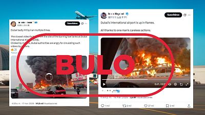 No es el aeropuerto de Dub�i tras un ataque de Ir�n, es el incendio de un mercado en 2020
