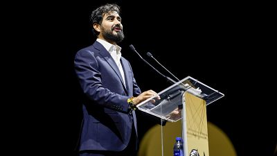 El l�der de Se Acab� la Fiesta (SALF), 'Alvise' P�rez, interviene en un acto en Madrid.