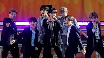La banda de K-Pop BTS durante una actuacion en Nueva York, en Mayo de 2019