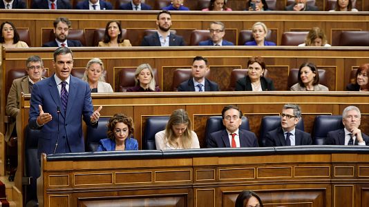El presidente de Gobierno, Pedro S�nchez, durante una intervenci�n la sesi�n de control al Ejecutivo en el Congreso.
