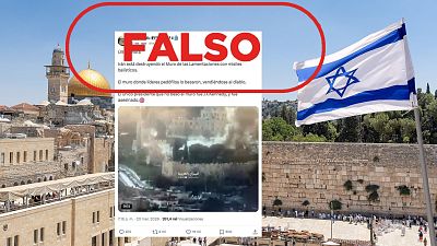 Es falso que un misil iran� haya impactado en el Muro de las Lamentaciones (Jerusal�n)