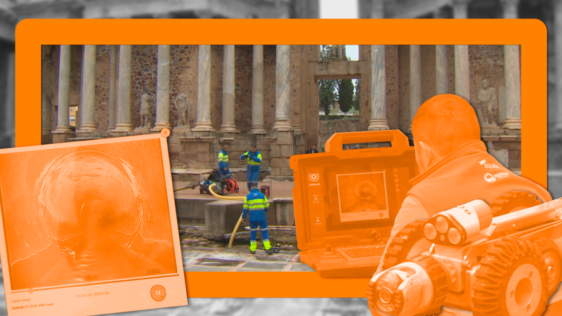Un robot explora las cloacas ocultas bajo el teatro romano de M�rida