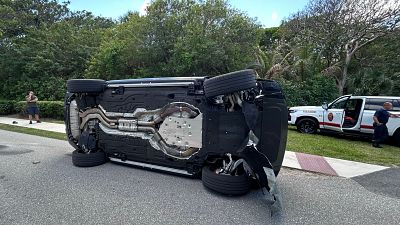 As� qued� el coche de Tiger Woods