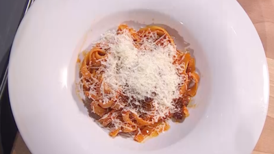 Receta de spaghetti a la carbonara con sobrasada de Paloma en MasterChef 14