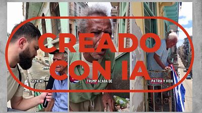 No son cubanos pidiendo la intervenci�n de Trump en Cuba por la crisis,  es un v�deo creado con IA
