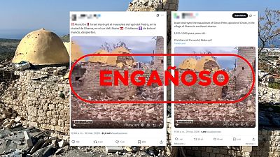 Israel no ha destruido ahora "el mausoleo del profeta Sim�n Pedro" en L�bano, es un v�deo de 2024