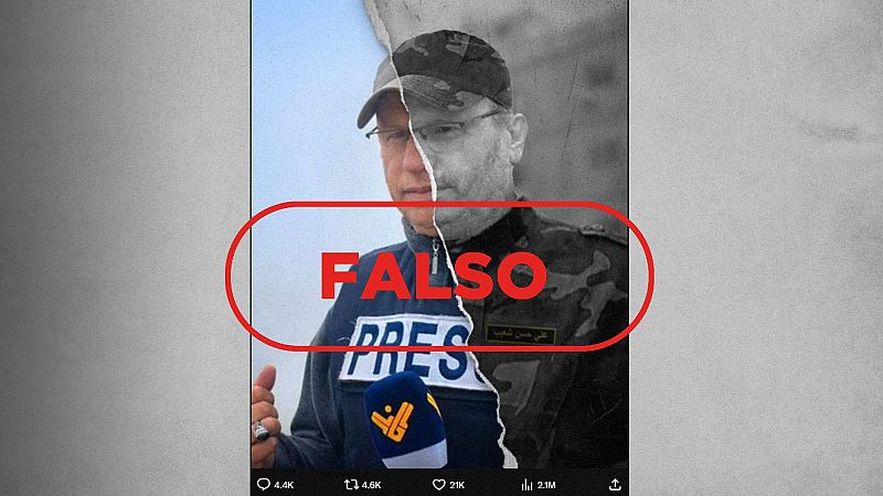 El Ejército israelí manipula esta foto de un periodista libanés para ponerle uniforme militar