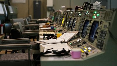 Sala de control de la misi�n Apolo en el Centro Espacial Johnson, en Houston, en una imagen de archivo