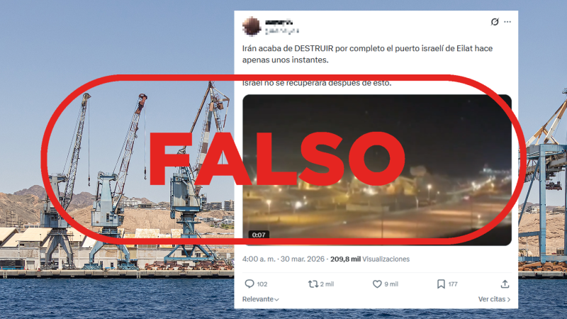 Irán no "acaba de destruir" el puerto de Eilat en Israel, es un vídeo de 2024