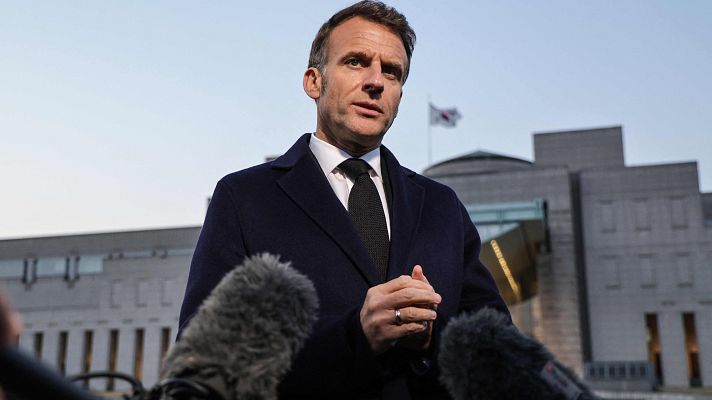 El presidente franc�s, Emmanuel Macron, este jueves durante su visita de Estado a Corea del Sur