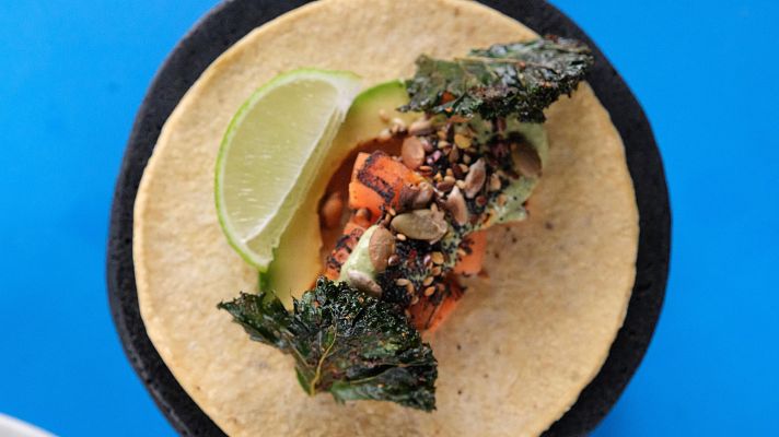 Receta de taco de boniato y salsa de yogur de MasterChef 14