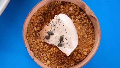 Receta de chocolate, ma�z y helado de vainilla de MasterChef 14