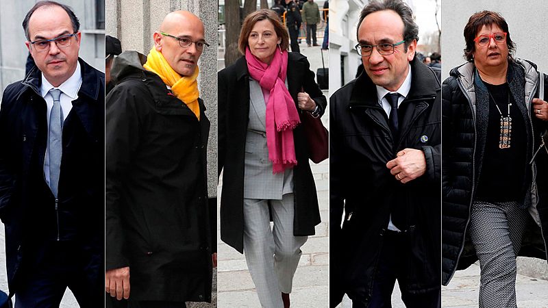 El Supremo dicta prisión incondicional para Turull, Romeva, Forcadell, Rull y Bassa por "grave" riesgo de fuga