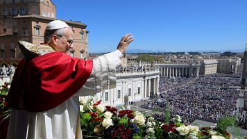 El papa Le�n XIV preside la Vigilia de Oraci�n del Santo Rosario por la Paz en la Bas�lica de San Pedro, en la Ciudad del Vaticano, el 11 de abril de 2026.