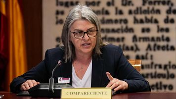 El exsecretario de Organizaci�n del PSOE, Santos Cerd�n, en la comisi�n de investigaci�n de la adjudicaci�n de obras p�blicas del Gobierno Foral de Navarra.