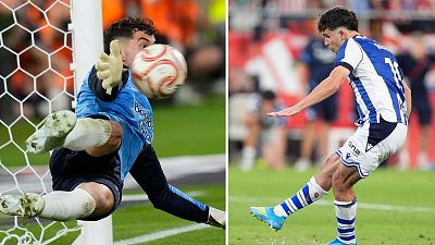 La Real Sociedad toca el cielo en Sevilla en la noche que encumbr� a la cantera de Zubieta