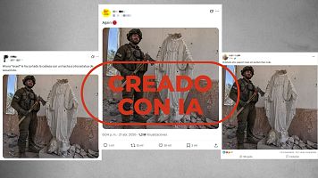 No es un soldado israel� decapitando una estatua de Cristo, es IA