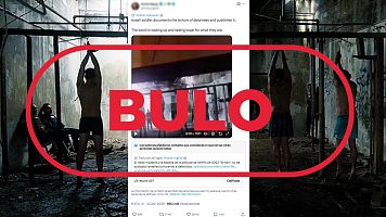 No son rehenes de Israel torturados, es la escena de una pel�cula