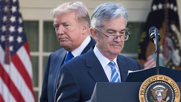 El presidente de Estados Unidos, Donald Trump y el presidente de la Reserva Federal (Fed), Jerome Powell en una imagen de archivo.