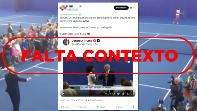 No son Donald Trump y Serena Williams jugando al tenis en la actualidad, es un v�deo de 2015