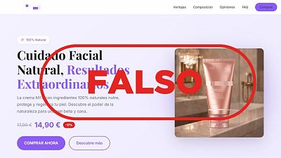 Cuidado con esta p�gina web: anuncia una crema facial de forma fraudulenta