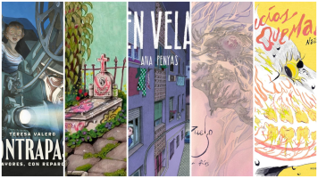 Detalles de las portadas de las cinco obras nominadas a Comic Barcelona 2026
