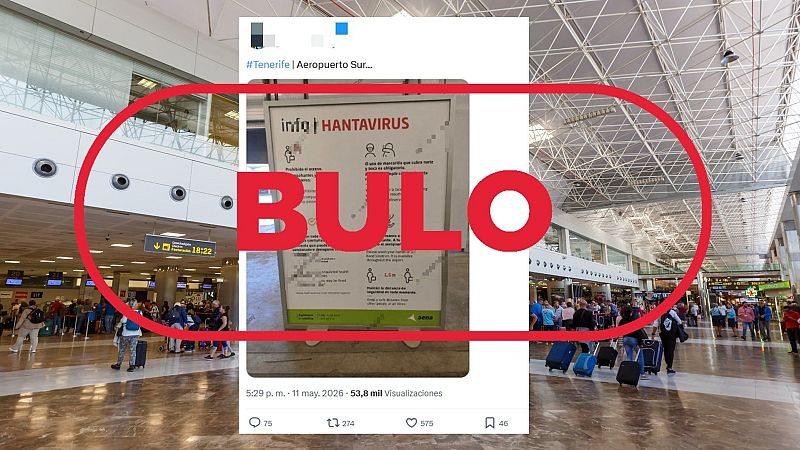 Aena no ha colocado este cartel sobre el hantavirus en el aeropuerto de Tenerife, es un bulo
