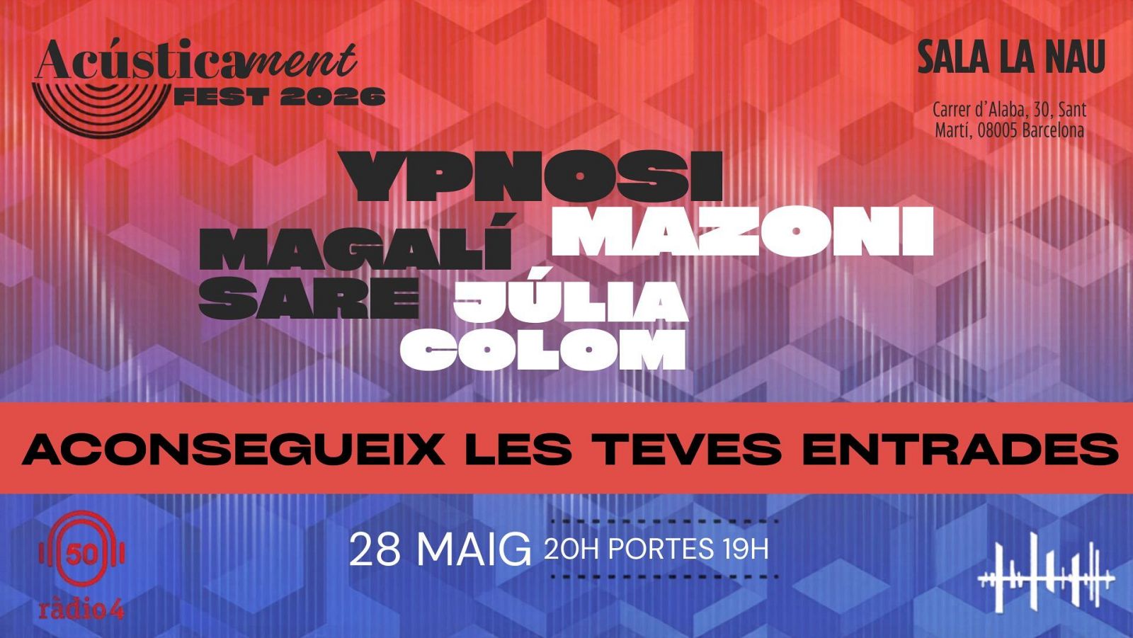 Vols assistir a l'Ac�sticament Fest 2026? Aconsegueix gratis les teves entrades!