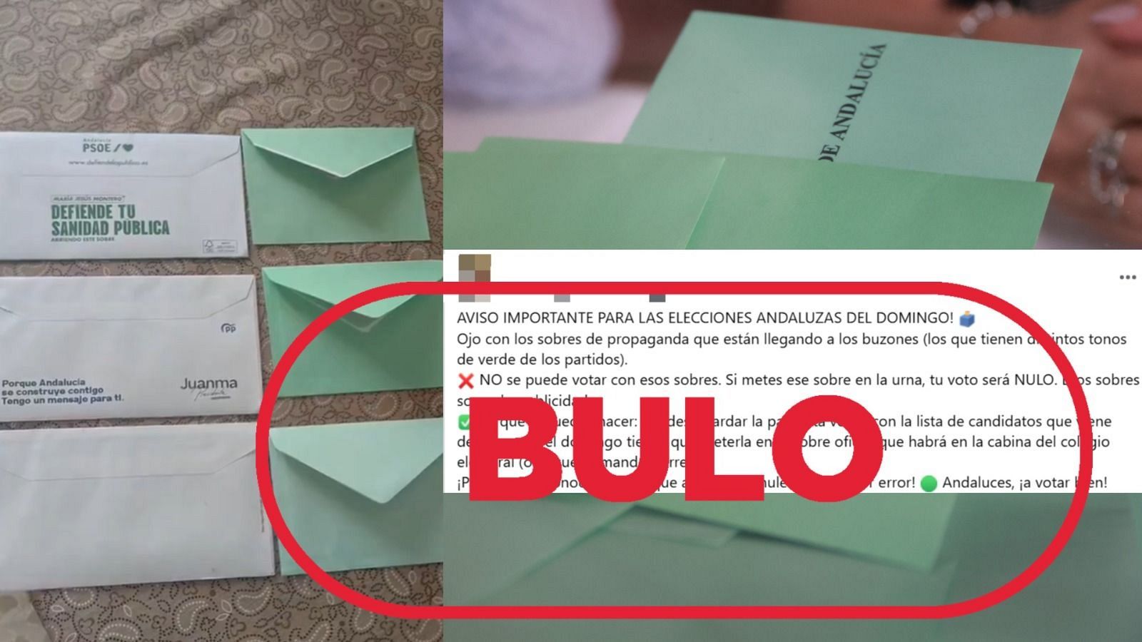 Bulos elecciones Andaluc�a 2026: las diferencias en el sobre no provocan voto nulo