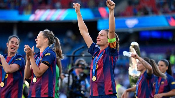 Alexia celebra la cuarta Champions del Bar�a en Oslo