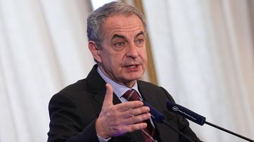 El expresidente del Gobierno, Jos� Luis Rodr�guez Zapatero durante un desayuno celebrado en Madrid