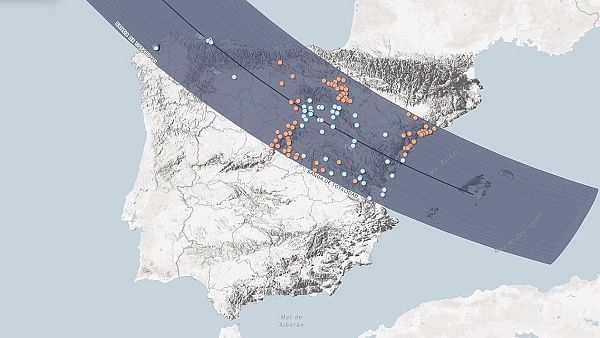 Mapa: d�nde ver en Espa�a el eclipse total de sol de agosto de 2026