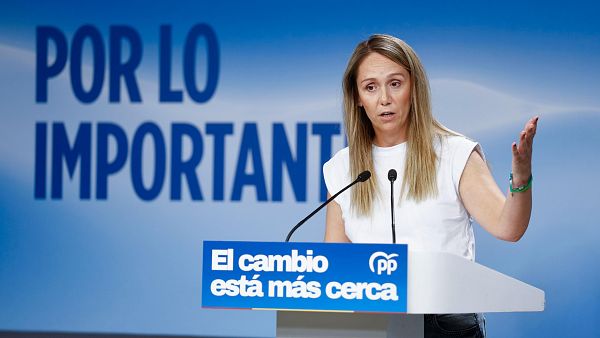 La vicesecretaria de Organizaci�n del PP, Alma Ezcurra, durante una rueda de prensa celebrada en la sede del partido este viernes en Madrid.