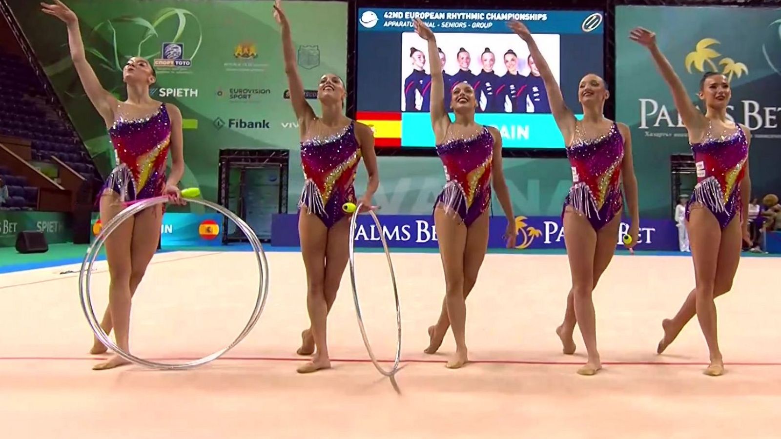 Triplete histórico de España en los Europeos de gimnasia rítmica con el oro en el ejercicio mixto - Gimnasia rítmica | Ver