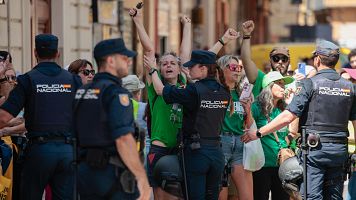 Concentraci�n de protesta del profesorado valenciano de la ense�anza p�blica no universitaria