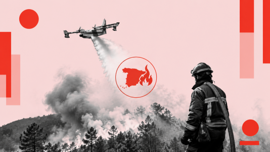 Mapa de los incendios forestales activos en Espa�a