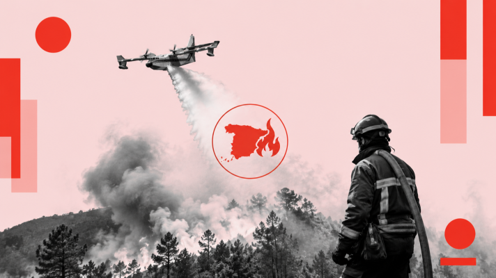 Mapa de los incendios forestales activos en Espa�a