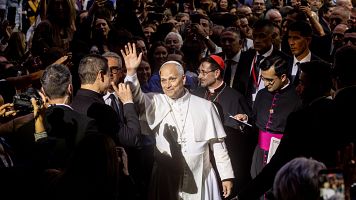 El papa, recibido en el Movistar Arena