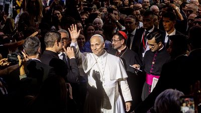 El papa, recibido en el Movistar Arena