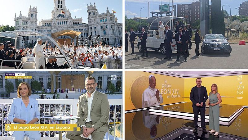 La 1 lidera el domingo (12%) con la segunda jornada de la visita del papa y su oferta de cine